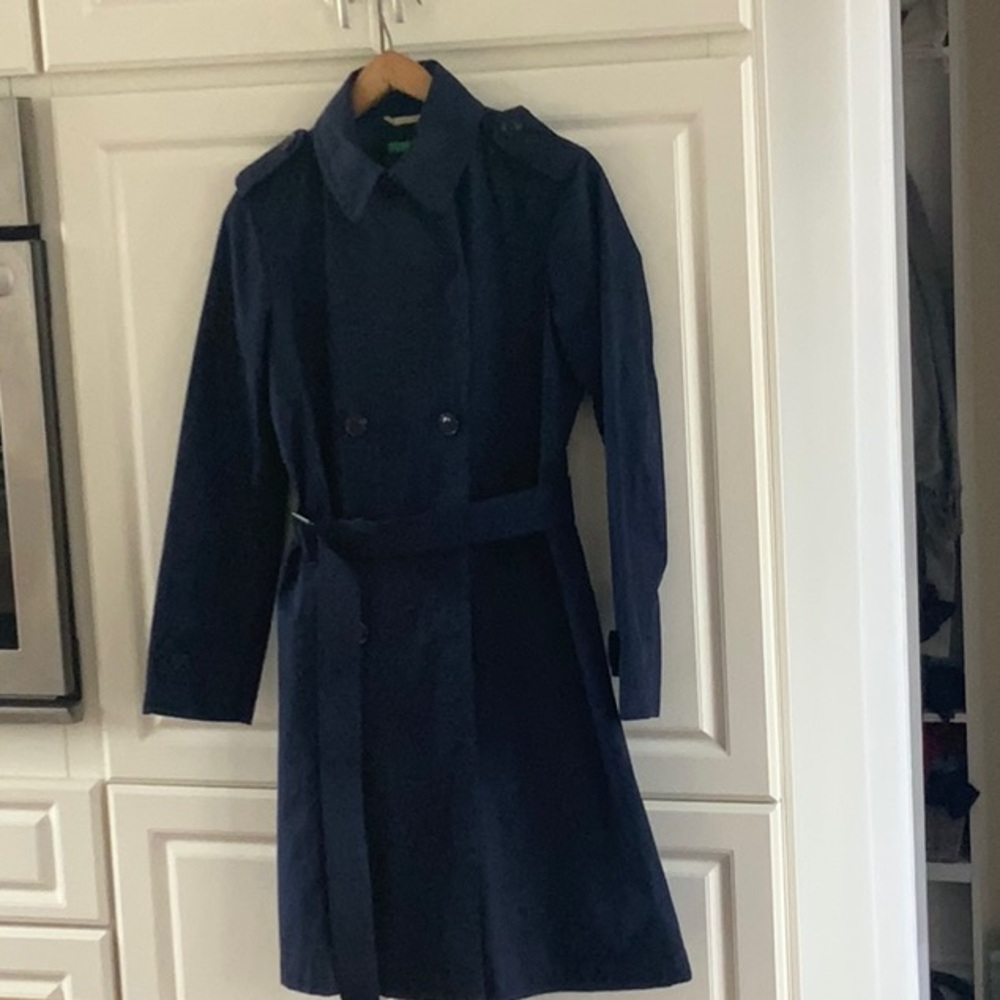 NWOT Benetton Navy Blue Women's Trench Coat